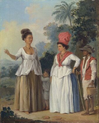 West Indian Women Of Color, With A Child And Black Servant