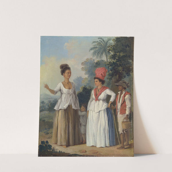 West Indian Women Of Color, With A Child And Black Servant by Agostino Brunias