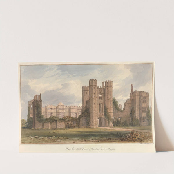West view of the Ruins of Cowdray House, Sussex by John Buckler