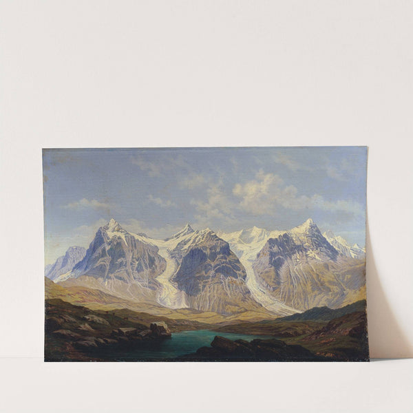 Wetterhorn, Mettenberg und Eiger mit den beiden dazwischenliegenden Grindelwaldgletschern by Johann Michael Sattler