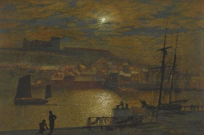 Whitby From Scotch Head, Moonlight On The Esk