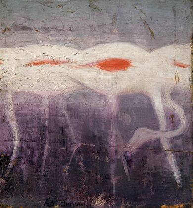 White Flamingoes, study for book Concealing Coloration in the Animal Kingdom (ca. 1905-1909)