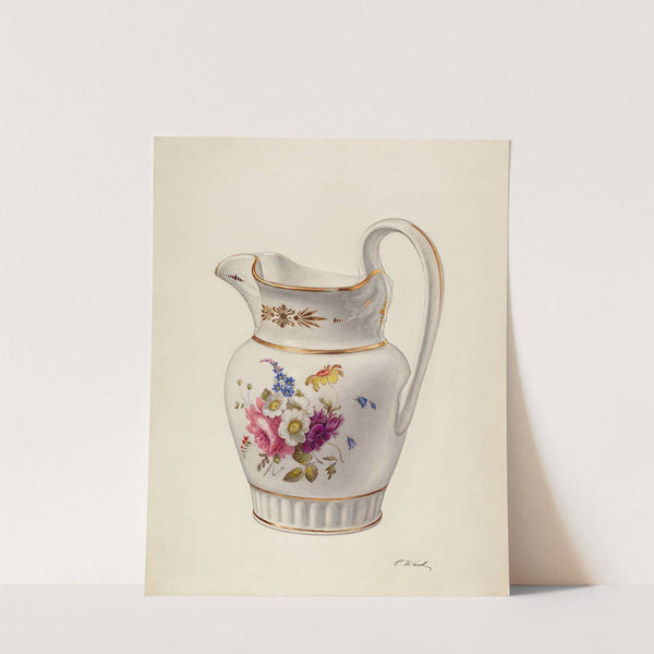 White Glazed Porcelain Pitcher by Paul Ward