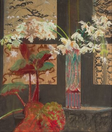 White orchids and a peony (1910)