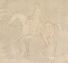 Whitefoot at Exercise; Hooded and Rugged, Jockey up, Walking to Left