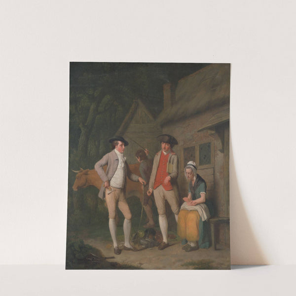 Widow Costard&#039;s cow and goods, distrained for taxes, are redeemed by the generosity of Johnny Pearma... by Edward Penny