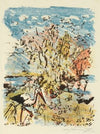 Wiese mit Storch und Frosch