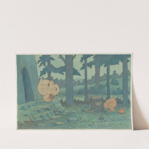 'Wiggle Much' Baby Hiding from Mama by Herbert Crowley