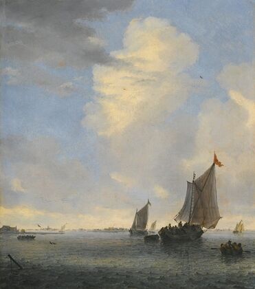 Wijdschip And Other Small Dutch Vessels At The Mouth Of An Estuary
