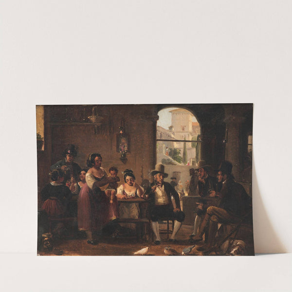 Wilhelm Marstrand From a Roman Osteria. Pipe-Smoking Hunters and Italian Women by Wilhelm Marstrand