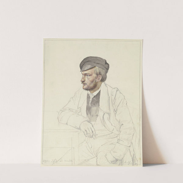 Wilhelm Schulz aus Darmstadt, an einem Tisch sitzend by Karl Sandhaas