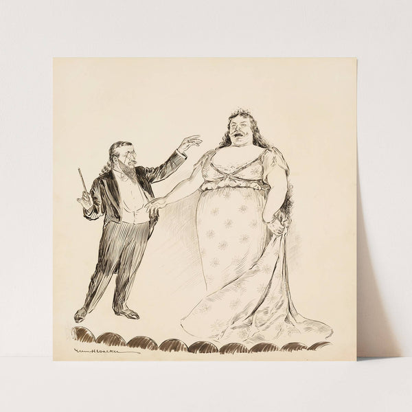 William Howard Taft, dressed as a woman, sings on a stage. (1907) by William Henry Walker