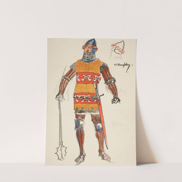 Willoughby, costume sketch for Henry Irving’s Planned Production of King Richard II by Edwin Austin Abbey