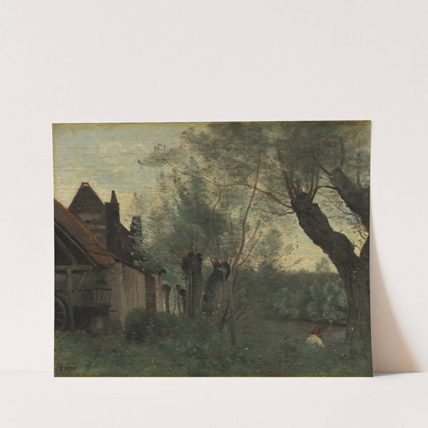 Willows and Farmhouse at Sainte-Catherine-lès-Arras by Jean-Baptiste-Camille Corot