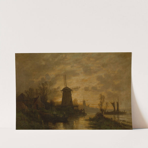 Windmills in Schiedam by Auguste Anastasi