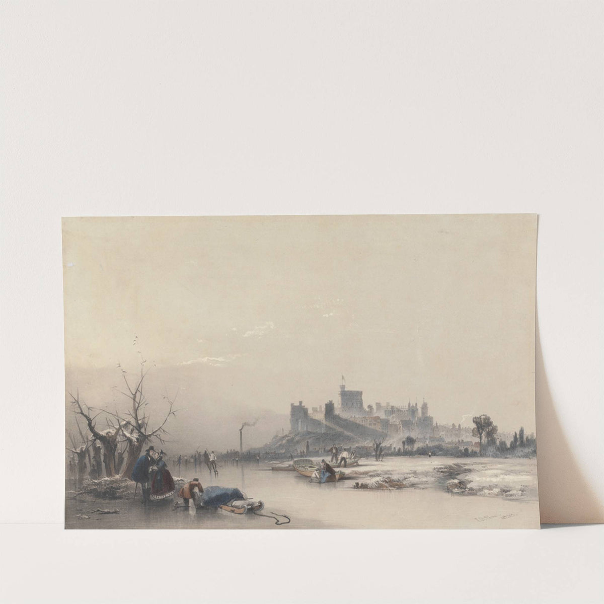 Windsor Castle from the Frozen River during the Great Frost by James Baker Pyne