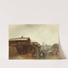 Winter Amusements With A Town In The Background by Anton Doll