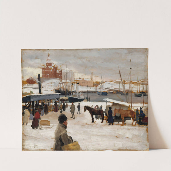 Winter Day in Helsinki Market Square (1889) by Albert Edelfelt
