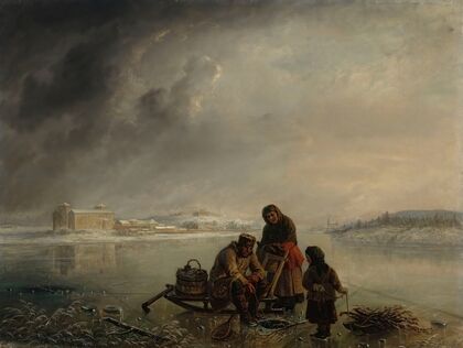 Winter Fishing In Front Of Turku (1872)