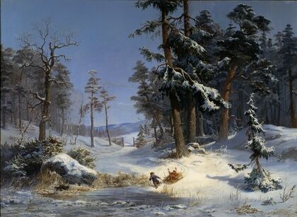 Winter Landscape from Queen Christina’s Road in DjurgÃ¥rden, Stockholm