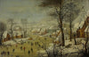 Winter landscape with a bird trap