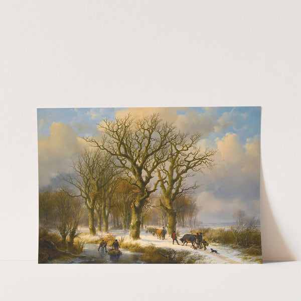 Winter Landscape With Cattle Drivers by Johann Bernhard Klombeck