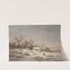 Winter landscape with decorative figures by Remigius Adrianus van Haanen