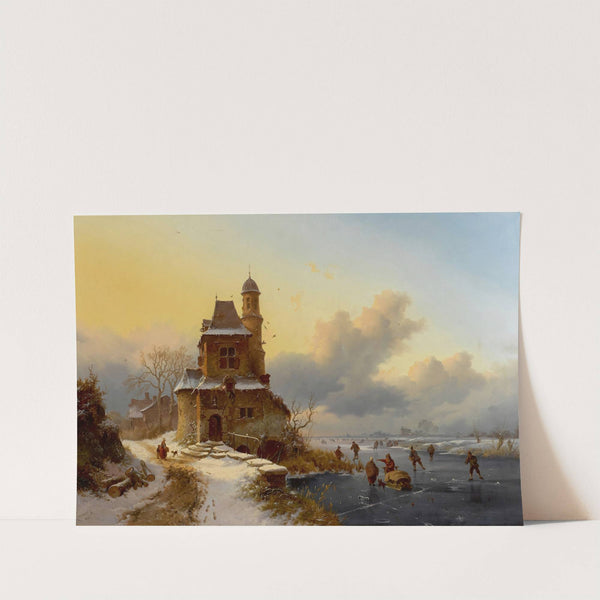 Winter Landscape with Skaters by Frederik Marinus Kruseman