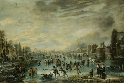 Winter Landscape With Skaters