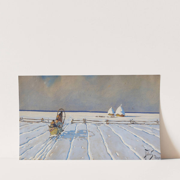 Winter landscape with sleigh (after 1910) by Julian Falat