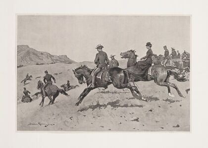 Winter pastimes at an army’s post in the southwest–a run with the hounds (1897)