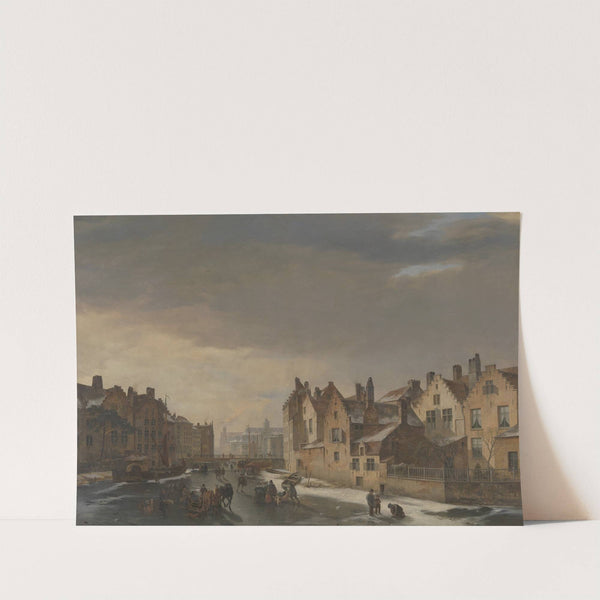 Winter Scene in Ghent by Pieter-Frans De Noter