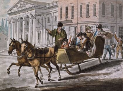 Winter Scene in Philadelphia—The Bank of the United States in the Background