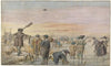 Winter Scene on the Ice, with a Hunter Showing an Otter
