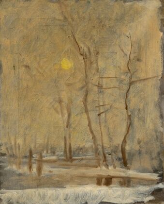 Winter Sun in a Landscape with a Brook. Motif from Strážky (1900–1910)