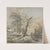 Winterlandschaft, ein Wanderer überquert auf einem Steg einen Bach by Jan Hulswit
