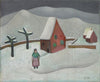Winterlandschaft mit rotem Haus