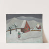 Winterlandschaft mit rotem Haus by Emanuel Schöttli