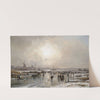 Winterliches Eisvergnügen auf einem zugefrorenen Kanal vor holländischer Stadtsilhouette by Adolf Stademann