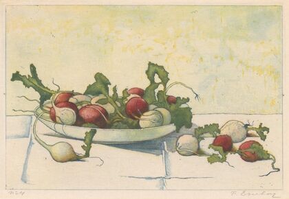 Witte en rode radijs in een schotel (1887)
