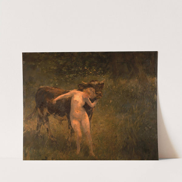 Woman and bull (1885) by Alfred Philippe Roll