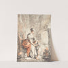 Woman And Child Before A Fireplace by Gilles Demarteau the Elder
