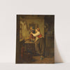 Woman And Child Before A Mirror by Paul Seignac