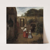 Woman and Child in a Courtyard by Pieter De Hooch