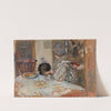 Woman and Dog at Table by Pierre Bonnard
