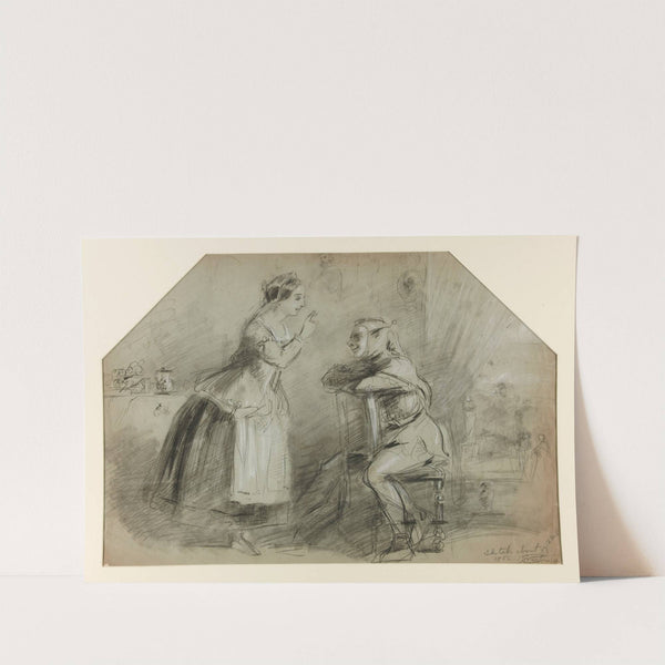 Woman and Jester by Thomas Nast