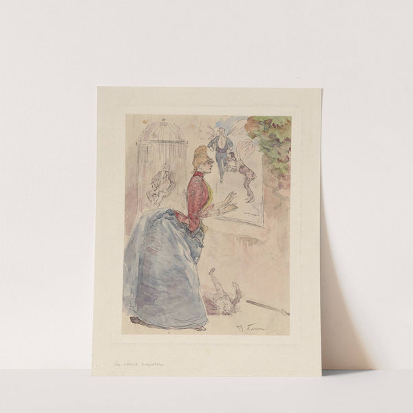 Woman at a Window, Surrounded by Miniature Men (1880s) by Henri Somm