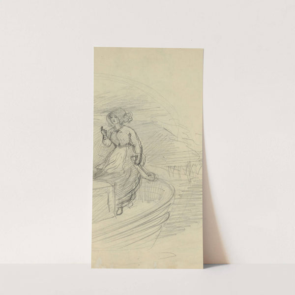 Woman at the helm of a boat by Alfred Rudolph Waud