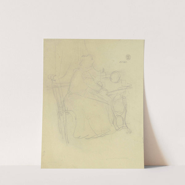 Woman at the sewing machine by Gustav Schraegle