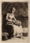 Woman Carding Wool (1856)